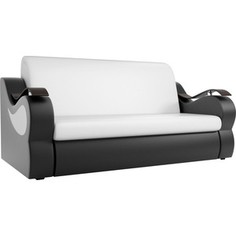 Прямой диван АртМебель Меркурий экокожа белый/черный (160)