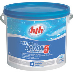 Многофункциональные таблетки HTH K801778H1 по 200гр/25кг 5 в 1, стабилизированный хлор Maxitab Action 5