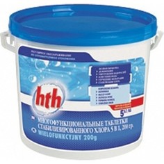 Многофункциональные таблетки HTH K801757H2 по 200гр/5кг 5 в 1 стабилизированный хлор Maxitab Action 5