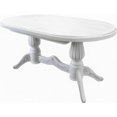Стол обеденный Мебелик Рифей 01 раздвижной белый/серебро 160/200x90