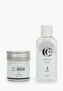 Набор для макияжа бровей CC Brow в баночке (черный), 5 гр+ вода для разведения хны