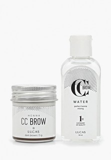 Набор для макияжа бровей CC Brow в баночке (темно-коричневый), 5 гр+ вода для разведения хны