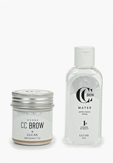 Набор для макияжа бровей CC Brow в баночке (светло-коричневый), 5 гр + вода для разведения хны
