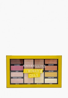 Палетка для глаз Maybelline New York "LEMONADE CRAZE", кремовая формула, аромат цитрусов, 12 оттенков, 12 г