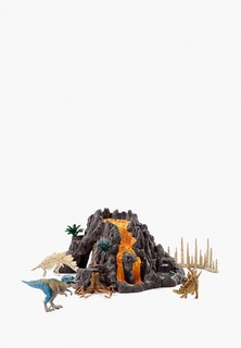 Набор игровой Schleich Гигантский вулкан и Т-рекс