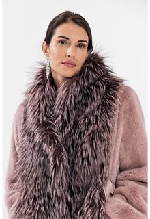 Шуба из аукционного меха норки KOPENHAGEN FUR и лисы Emfasi Pelle