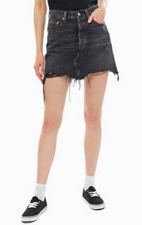 Короткая джинсовая юбка с необработанным краем Levis