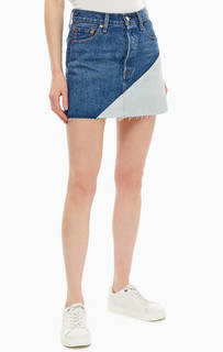 Короткая джинсовая юбка с карманами Levis