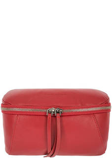 Кожаная поясная сумка красного цвета Lancaster