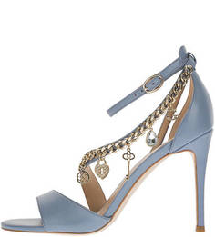 Кожаные босоножки с металлическим декором Guess