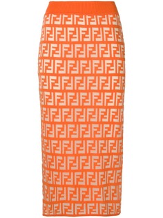 Fendi юбка-карандаш с логотипом