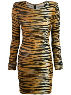 Alexandre Vauthier платье мини с тигриным принтом