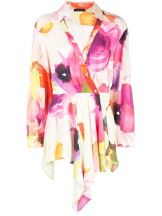 Josie Natori eden floral drape tunic