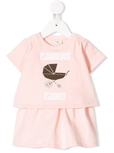 Fendi Kids футболка с принтом