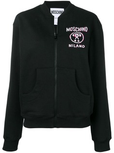 Moschino куртка-бомбер с логотипом