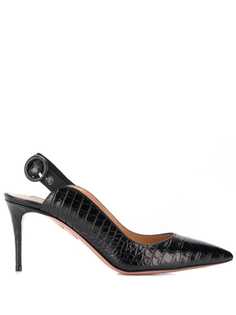 Aquazzura crocodile embossed slingback pumps