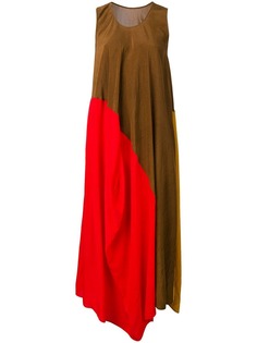 Uma Wang длинное платье в стиле колор-блок