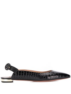 Aquazzura crocodile embossed slingback pumps