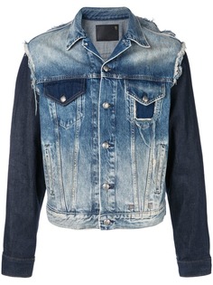 R13 джинсовая куртка с контрастными деталями