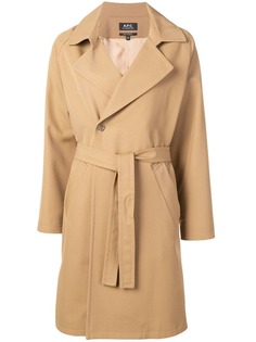 A.P.C. двубортное пальто с поясом