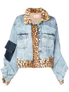 Natasha Zinko джинсовая куртка с леопардовым принтом