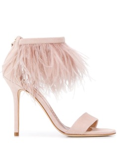 Twin-Set feather trim stiletto sandals