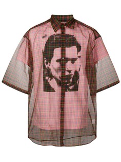 Raf Simons рубашка в клетку с короткими рукавами