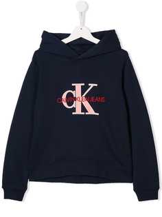 Calvin Klein Kids TEEN logo print hoodie