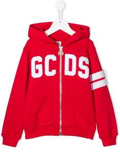 Gcds Kids embroidered logo hoodie