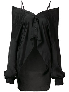Andrea Yaaqov атласная блузка с открытыми плечами