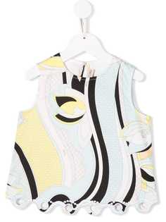 Emilio Pucci Junior sleeveless scalloped hem blouse