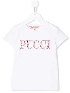 Emilio Pucci Junior sequinned logo T-shirt