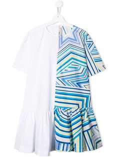 Emilio Pucci Junior contrast panel asymmetric dress
