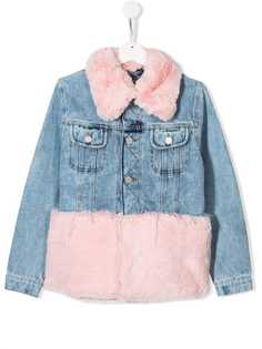 Natasha Zinko Kids faux fur trim denim jacket