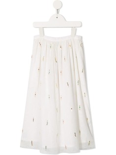 Velveteen Chanelle embroidered skirt