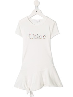 Chloé Kids платье с логотипом