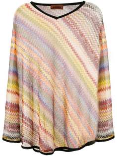 M Missoni пончо с V-образным вырезом и узором шеврон