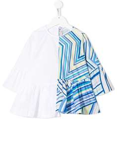 Emilio Pucci Junior contrast panel asymmetric blouse