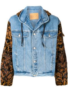Martine Rose джинсовая куртка с леопардовым принтом