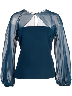 Cushnie полупрозрачная блузка с прорезями