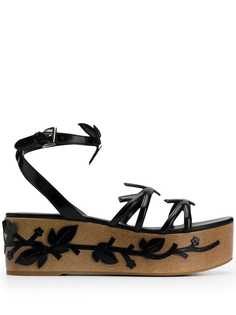 Prada embellished wedge sandals