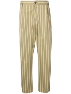 Closed striped tailored cropped trousers