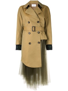 Enföld двубортное пальто с тюлевой вставкой