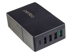 Зарядное устройство Perfeo Fast 5 3xUSB QC3.0 Type-C Black PF_A4455