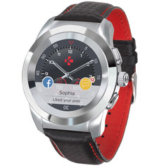 Смарт-часы MyKronoz ZeTime Regular Premium Pol.Silver BlackCarbon Red
