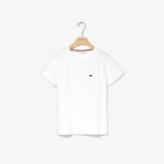 Детская футболка Lacoste из хлопка с круглым вырезом