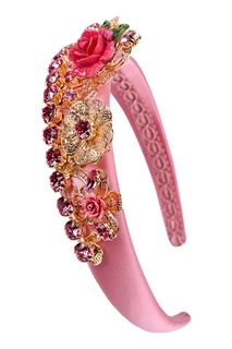 Розовый ободок с отделкой Dolce&Gabbana Children