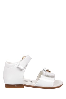 Белые лакированные сандалии Dolce&Gabbana Children