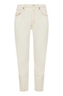 Белые джинсы с контрастной отстрочкой Marni