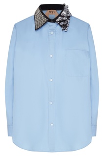 Голубая рубашка с пайетками No21